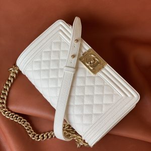 Ch@nel Boy Bag-Caviar-25CM - Image 7