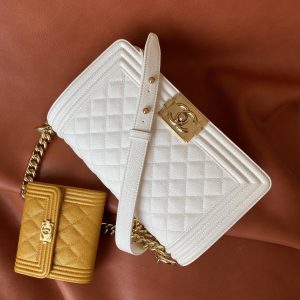 Ch@nel Boy Bag-Caviar-25CM - Image 8
