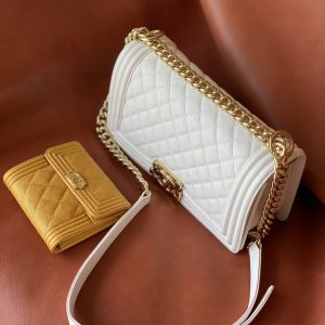 Ch@nel Boy Bag-Caviar-25CM - Image 9