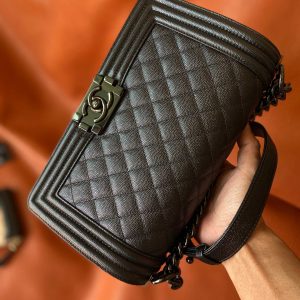 Ch@nel Boy Bag-Caviar-25CM - Image 2