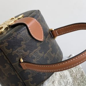 Celin* Round Box Triomphe Bag-12x12x9CM - Image 6