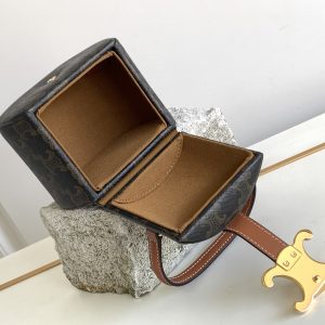 Celin* Round Box Triomphe Bag-12x12x9CM - Image 7
