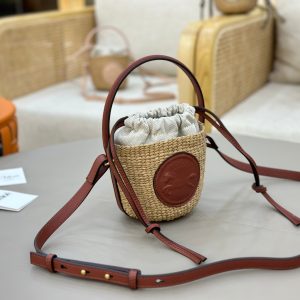 Chloé Mini Horse Medal Basket In Natural Fibers-14×12.5x14CM - Image 3