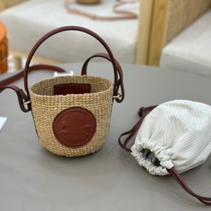 Chloé Mini Horse Medal Basket In Natural Fibers-14×12.5x14CM - Image 4