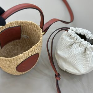 Chloé Mini Horse Medal Basket In Natural Fibers-14×12.5x14CM - Image 5