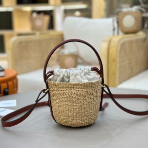 Chloé Mini Horse Medal Basket In Natural Fibers-14×12.5x14CM - Image 8