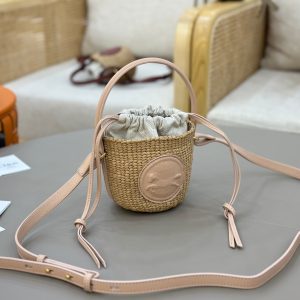Chloé Mini Horse Medal Basket In Natural Fibers-14×12.5x14CM - Image 3