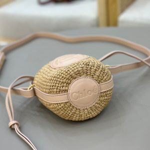 Chloé Mini Horse Medal Basket In Natural Fibers-14×12.5x14CM - Image 7