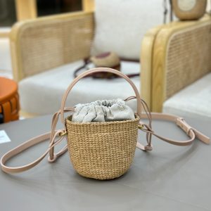 Chloé Mini Horse Medal Basket In Natural Fibers-14×12.5x14CM - Image 9