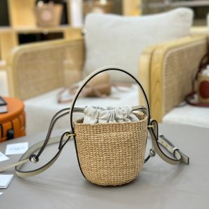 Chloé Mini Horse Medal Basket In Natural Fibers-14×12.5x14CM - Image 7