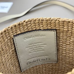 Chloé Mini Horse Medal Basket In Natural Fibers-14×12.5x14CM - Image 8