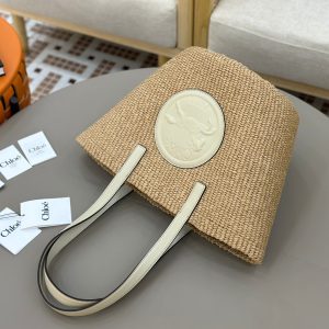 Chloé Horse Medal Basket In Natural Fibers-46*27*30CM - Image 4